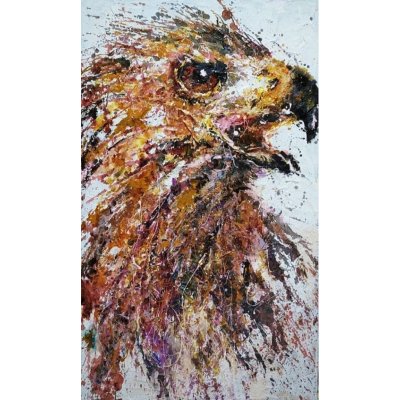 MIXED MEDIA SU TELA SIMONA FUMAGALLI ' AQUILA ' dimensioni L 60 x H 100 cm.