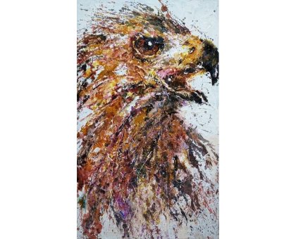 MIXED MEDIA SU TELA SIMONA FUMAGALLI ' AQUILA ' dimensioni L 60 x H 100 cm.