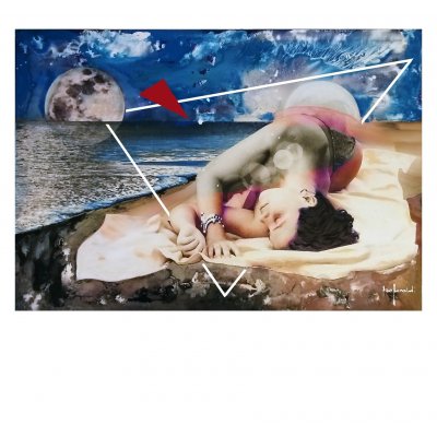 MIXED MEDIA SU TELA EZIO RANALDI ' IL BRACCIALE ' dimensioni L 100 x H 70 cm.