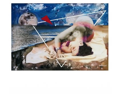 MIXED MEDIA SU TELA EZIO RANALDI ' IL BRACCIALE ' dimensioni L 100 x H 70 cm.