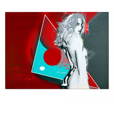 MIXED MEDIA SU TELA EZIO RANALDI ' VARIANTE SU EVA ' dimensioni L 100 x H 75 cm.