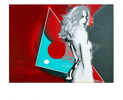 MIXED MEDIA SU TELA EZIO RANALDI ' VARIANTE SU EVA ' dimensioni L 100 x H 75 cm.