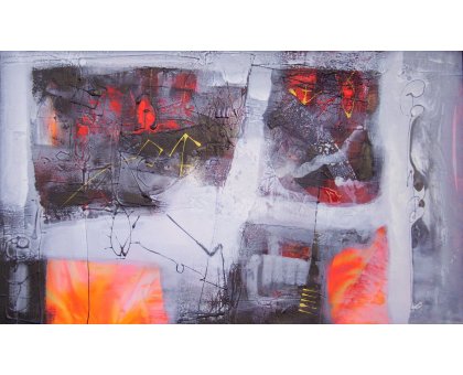 SMALTO SU TELA GIORGIO BONGIORNI ' TRACCE 14 AGOSTO 2010 ' dimensioni L 60 x H 100 cm.