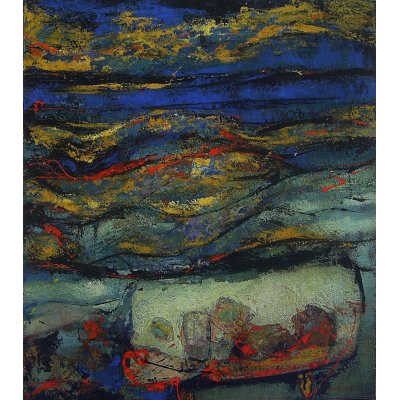 OLIO SU TELA GIORGIO BONGIORNI ' NOTTURNO ' dimensioni L 70 x H 80 cm.