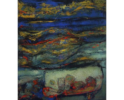 OLIO SU TELA GIORGIO BONGIORNI ' NOTTURNO ' dimensioni L 70 x H 80 cm.