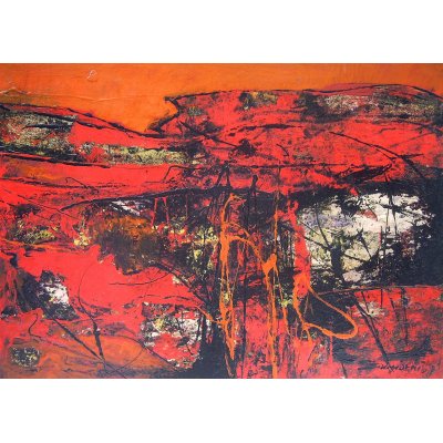 OLIO SU CARTONE GIORGIO BONGIORNI ' BRUCIATO DAL SOLE ' dimensioni L 70 x H 50 cm.