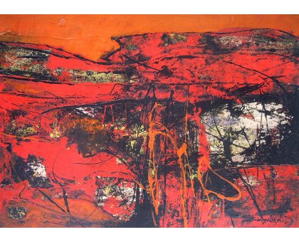 OLIO SU CARTONE GIORGIO BONGIORNI ' BRUCIATO DAL SOLE ' dimensioni L 70 x H 50 cm.