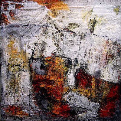 MIXED MEDIA SU POLISTERENE GIORGIO BONGIORNI ' PAESAGGIO ' dimensioni L 100 x H 100 cm.