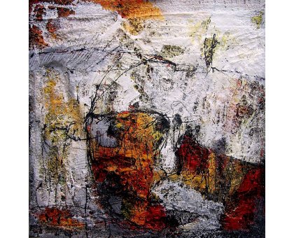 MIXED MEDIA SU POLISTERENE GIORGIO BONGIORNI ' PAESAGGIO ' dimensioni L 100 x H 100 cm.