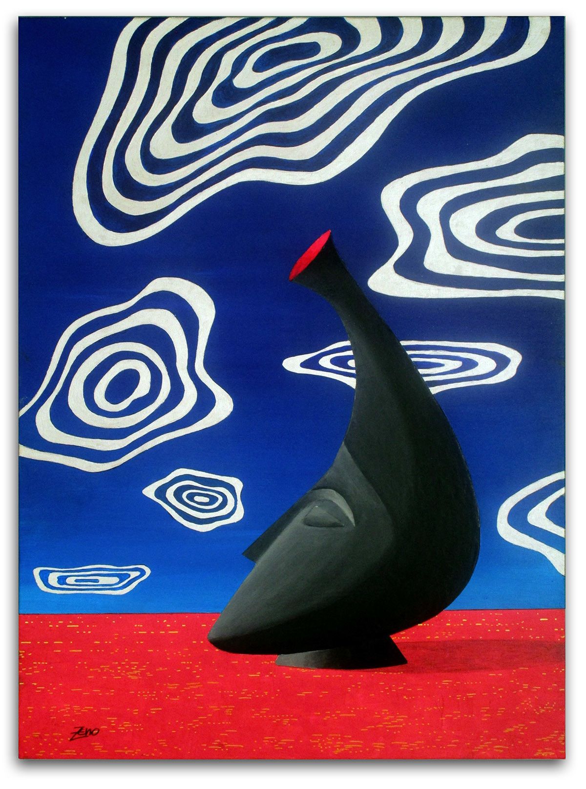 ACRILICO SU TELA  ENZO CATTANEO ' IL SOGNATORE - THE DREAMER '  dimensioni L 50 x H 70 cm.
