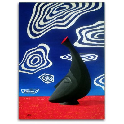 ACRILICO SU TELA ENZO CATTANEO ' IL SOGNATORE - THE DREAMER ' dimensioni L 50 x H 70 cm.