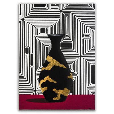 ACRILICO SU TELA ENZO CATTANEO ' IL PRELATO - THE PRELATE ' dimensioni L 50 x H 70 cm.