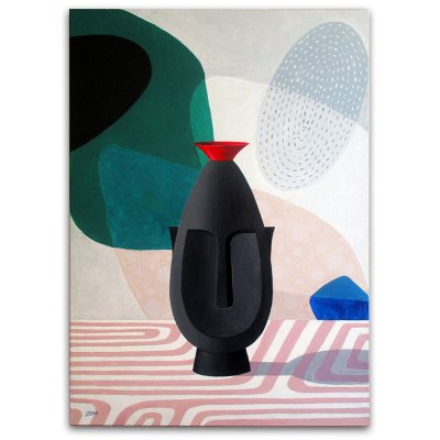 ACRILICO SU TELA ENZO CATTANEO ' GIOVANE NINJA - YOUNG NINJA ' dimensioni L 50 x H 70 cm.