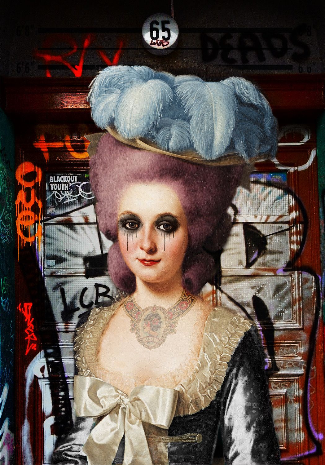 FOTOGRAFIA DIGITALE SU TELA - ARTISTA SLASKY - TITOLO "MADEMOISELLE"   cm. L 70 x H 100