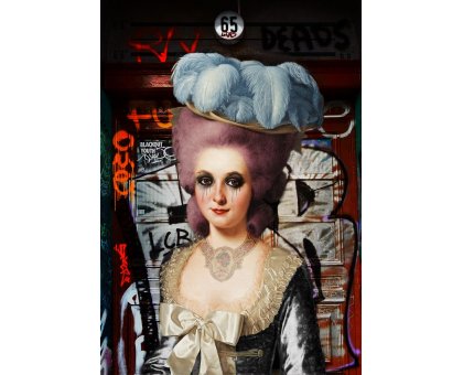 FOTOGRAFIA DIGITALE SU TELA - ARTISTA SLASKY - TITOLO "MADEMOISELLE" cm. L 70 x H 100