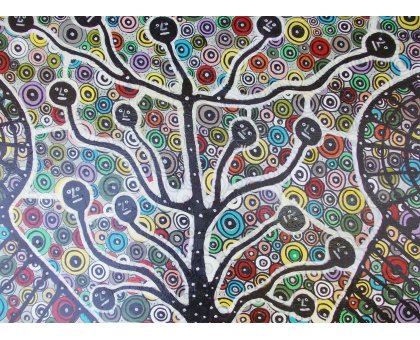 ACRILICO SU TELA MAURO BENEDETTI ' MICROCHIPS ' dimensioni L 60 x H 80 cm.