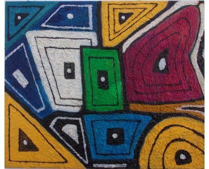 ACRILICO SU TELA MAURO BENEDETTI ' VOLUMI ' dimensioni L 50 x H 60 cm.