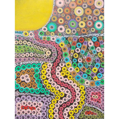 ACRILICO SU TELA MAURO BENEDETTI ' LA CASA DEL SOLE ' dimensioni L 93 x H 126 cm.