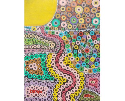 ACRILICO SU TELA MAURO BENEDETTI ' LA CASA DEL SOLE ' dimensioni L 93 x H 126 cm.