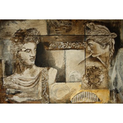 ACRILICO SU TELA MARIANO CARRARA ' SUPERFICI ANTICHE RITROVATE ' dimensioni L 137 x H 100 cm.