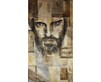 ACRILICO SU INTONACO MARIANO CARRARA ' ECCOMI ' dimensioni L 100 x H 200 cm.