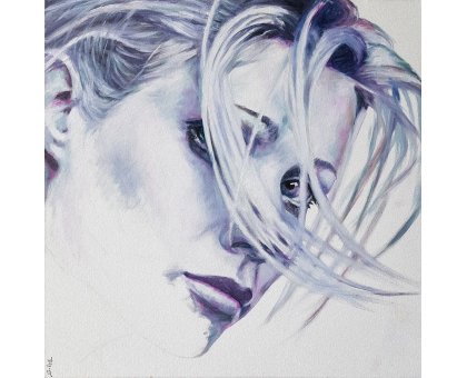 OIL ON CANVAS FRANCA SILVA " GWYNETH PALTROW " size L 40 x H 40 cm.