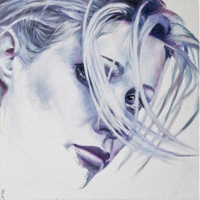 OLIO SU TELA FRANCA SILVA ' GWYNETH PALTROW 'dimensioni L 40 x H 40 cm.