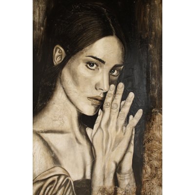 ACRILICO SU TELA MARIANO CARRARA ' MEDITAZIONE 1 ' dimensioni L 100 x H 150 cm.