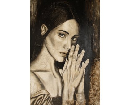 ACRILICO SU TELA MARIANO CARRARA ' MEDITAZIONE 1 ' dimensioni L 100 x H 150 cm.