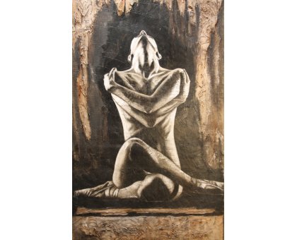 ACRYLIC ON JUTE MARIANO CARRARA ' BALLERINA ' size L 100 x H 180 cm.