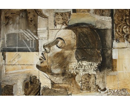 ACRYLIC ON JUTE MARIANO CARRARA ' INFINITO ' size L 150 x H 100 cm.