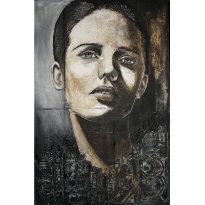 ACRILICO SU TELA MARIANO CARRARA ' RICORDI LONTANI ' dimensioni L 100 x H 120 cm.