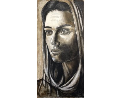 ACRYLIC ON JUTE MARIANO CARRARA ' NEL INFINITO ' size L 100 x H 200 cm.