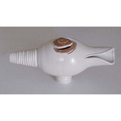 SCULTURA IN CERAMICA LUCIANA PEREGO ' CARACOLES ' dimensioni L 45 x H 20 cm.