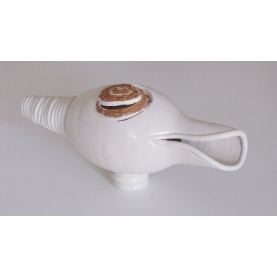 SCULTURA IN CERAMICA LUCIANA PEREGO ' CARACOLES ' dimensioni L 45 x H 20 cm.