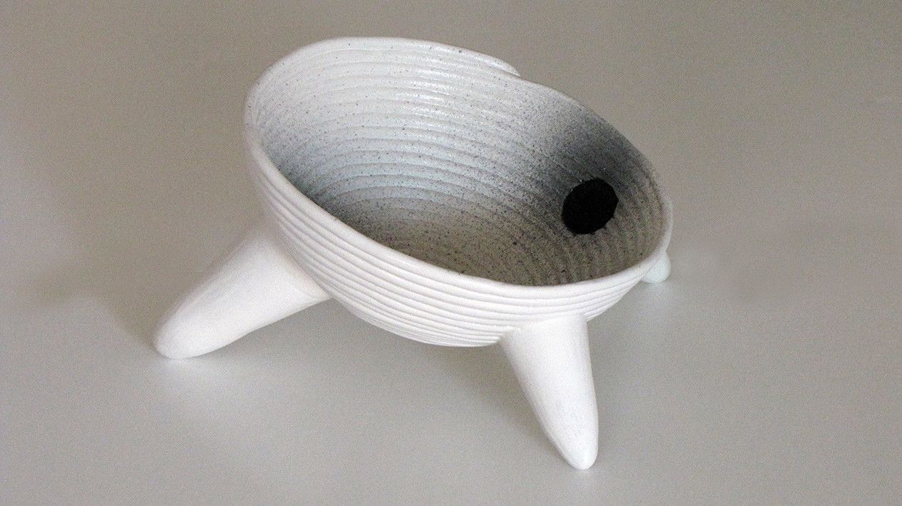 SCULTURA IN CERAMICA  LUCIANA PEREGO ' CRATERI '  dimensioni D 28 x H 20 cm.