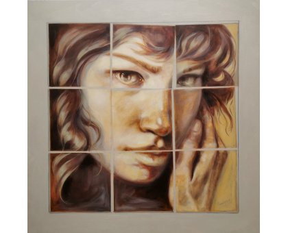 OIL ON CANVAS ILDE BRESOLIN ' TAGLIENTE ' size L 80 x H 80 cm.