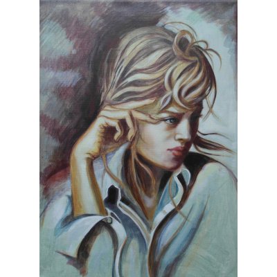 OLIO SU TELA ILDE BRESOLIN ' RIFLESSIONI ' dimensioni L 40 x H 55 cm.