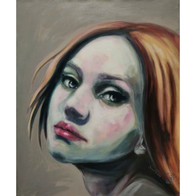 OLIO SU TELA ILDE BRESOLIN ' COLORS ' dimensioni L 50 x H 60 cm.