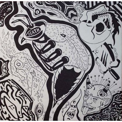 PENNARELLO SU TELA MASSIMILIANO SGRO' ' TIME TO DIE ' dimensioni L 50 x H 50 cm.