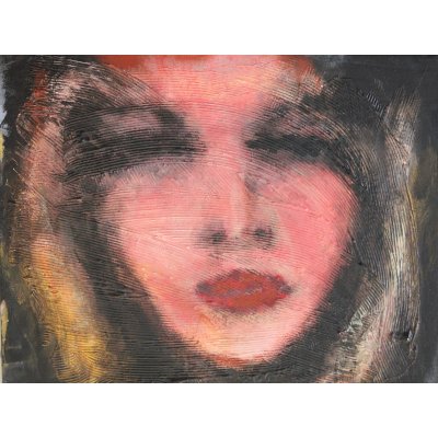 ACRILICO SU TELA PAOLO DEGAN ' PLUMP HIPSTER GIRL ' dimensioni L 50 x H 40 cm.