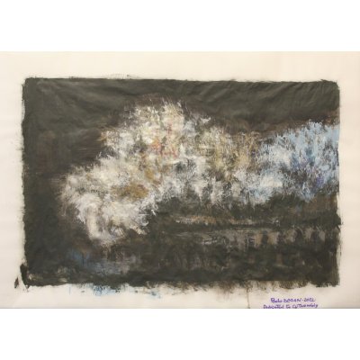 MIXED MEDIA SU CARTA PAOLO DEGAN ' DEDICATED TO CY TWOMBLY ' dimensioni L 90 x H 65 cm.