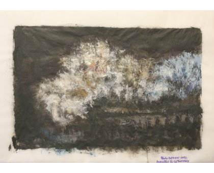 MIXED MEDIA SU CARTA PAOLO DEGAN ' DEDICATED TO CY TWOMBLY ' dimensioni L 90 x H 65 cm.