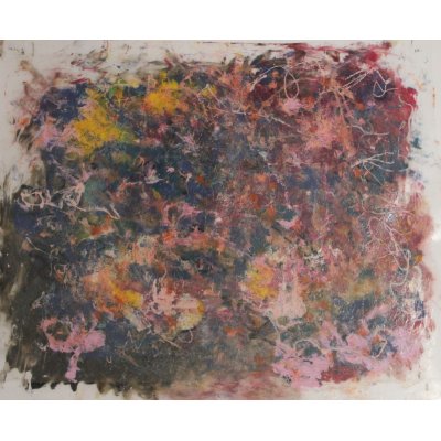 MIXED MEDIA SU PLASTICA PAOLO DEGAN ' FIORI ROSA ' dimensioni L 60 x H 75 cm.