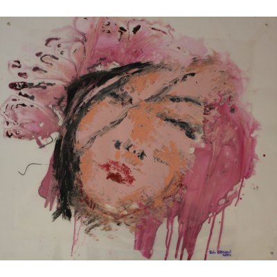 MIXED MEDIA SU PLASTICA PAOLO DEGAN ' PINKY ' dimensioni L 80 x H 70 cm.