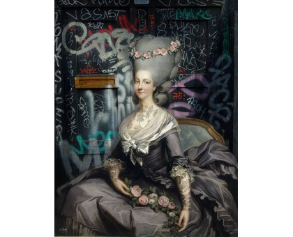 FOTOGRAFIA DIGITALE SU TELA - ARTISTA SLASKY - TITOLO "MARIA TERESA" - cm. L 80 x H 100