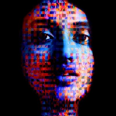 DIGITAL ART GIUSEPPE PICCIONE ' AKUTI ' dimensioni L 100 x H 100 cm.