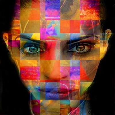 DIGITAL ART GIUSEPPE PICCIONE ' EVAN ' dimensioni L 100 x H 100 cm.