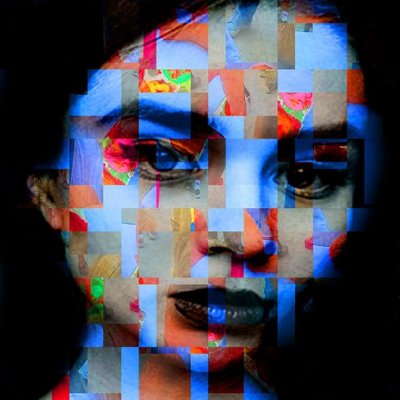 DIGITAL ART GIUSEPPE PICCIONE ' SEKHMET ' dimensioni L 100 x H 100 cm.