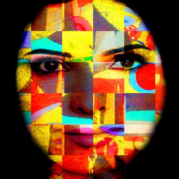 DIGITAL ART  GIUSEPPE PICCIONE ' SERENA '  dimensioni L 100 x H 100 cm.